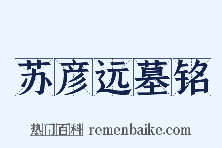 苏彦远墓铭是什么意思的图片